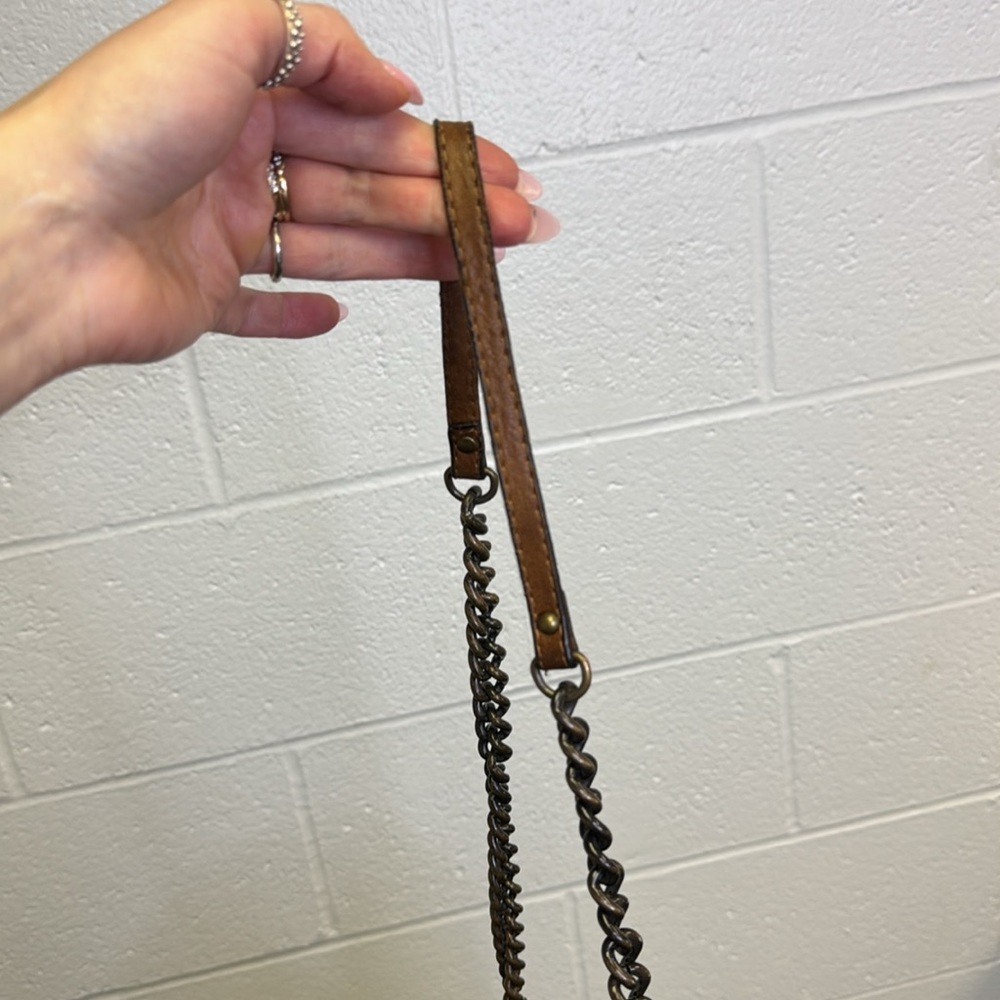 Vintage Brown Shoulder Bag with Chain Strap - Picture 12 of 12
